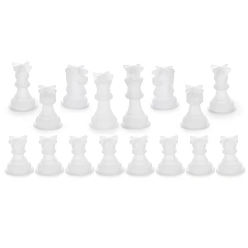 2X Шахматная форма для смолы Силиконовые шахматы Форма для смолы Шахматы Кристалл Эпоксидные формы для литья под давлением для поделок Своими руками Изготовление подарка на День рождения