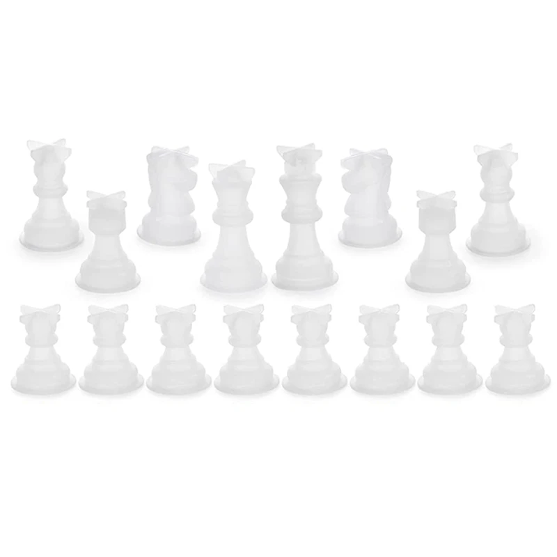2X Шахматная форма для смолы Силиконовые шахматы Форма для смолы Шахматы Кристалл Эпоксидные формы для литья под давлением для поделок Своими руками Изготовление подарка на День рождения