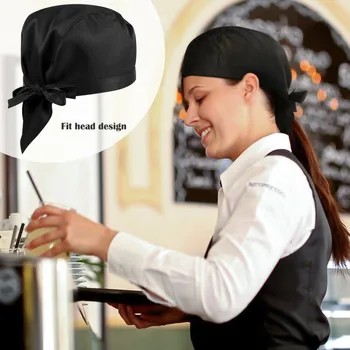 Поварская шляпа унисекс, Пиратская шляпа, шляпы официантов, регулируемый ремешок сзади, Рабочая одежда для кухни в ресторане отеля, столовой, Кепка повара спереди